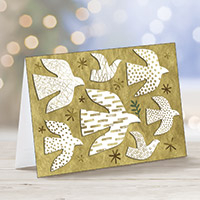 UNICEF holiday cards, 'A Gathering of Doves' (set of 12) - UNICEF Holiday Greeting Cards (Set of 12)