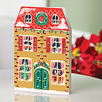 UNICEF holiday cards, 'Home for the Holidays' (set of 12) - UNICEF Three-Panel Holiday Cards (Set of 12)