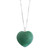 Collar colgante largo de aventurina - Collar de corazón de plata 925 y aventurina verde de Brasil