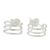 Sterling silver half-hoop earrings, 'Curved Baskets' - Sterling Silver Openwork Half-Hoop Earrings from Thailand