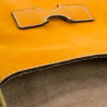 Leather portfolio, 'Lines of Time' - Handcrafted Leather Portfolio in Sunrise from Nicaragua