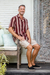 Linen-blend cargo shorts, 'Spring Cool in Sand' - Linen-Blend Cargo Shorts with Drawstring