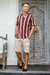 Linen-blend cargo shorts, 'Spring Cool in Sand' - Linen-Blend Cargo Shorts with Drawstring