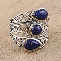 Lapis lazuli cocktail ring, 'Coming and Going'