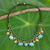 Waterfall necklace, 'Blue Elephant Charm' - Hand Crafted Necklace with Brass and Blue Calcite Elephants (image 2) thumbail