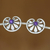 Amethyst flower earrings, 'Polished Petals' - Floral Sterling Silver Amethyst Button Earrings