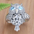Gold-accented blue topaz cocktail ring, 'Brilliant Owl' - Artisan Crafted Blue Topaz Ring (image 2b) thumbail