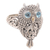 Gold-accented blue topaz cocktail ring, 'Brilliant Owl' - Artisan Crafted Blue Topaz Ring (image 2c) thumbail