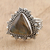 Labradorite cocktail ring, 'Dotted Pyramid' - Handmade Sterling Silver and Labradorite Cocktail Ring