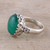 Onyx cocktail ring, 'Glamorous Beauty in Green' - Oval Onyx Cocktail Ring in Green from India