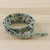 Agate beadedwrap bracelet, 'Stroll Through Nature' - Unisex Agate Bead and Karen Silver Button Wrap Bracelet (image 2c) thumbail