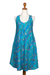 Batik rayon dress, 'Abstract Petals' - Indonesian Batik Rayon Sleeveless Dress in Blue Tones thumbail