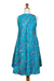 Batik rayon dress, 'Abstract Petals' - Indonesian Batik Rayon Sleeveless Dress in Blue Tones (image 2d) thumbail