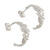 Sterling silver half-hoop earrings, 'Ravishing Roses' - Half-Hoop Earrings with Rose Motif