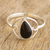 Obsidian-Cocktailring - Ring aus schwarzem Obsidian und Sterlingsilber
