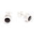 Garnet stud earrings, 'Red Simplicity' - Genuine Garnet and Sterling Silver Stud Earrings from Bali thumbail