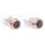 Garnet stud earrings, 'Red Simplicity' - Genuine Garnet and Sterling Silver Stud Earrings from Bali (image 2e) thumbail