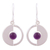 Amethyst dangle earrings, 'Modern Semicircles' - Modern Amethyst Dangle Earrings from Mexico