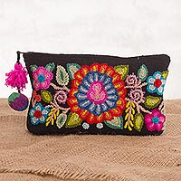 100% alpaca clutch, Andean Bouquet