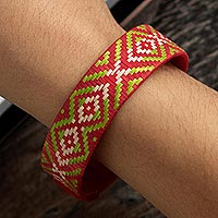 Natural fiber cuff bracelet, 'Walk in Beauty' - Handmade Natural Fiber Bracelet
