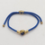 Brass and blue agate unity bracelet, 'Golden Hands' - Adjustable Unity Bracelet (image 2) thumbail