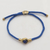 Brass and blue agate unity bracelet, 'Golden Hands' - Adjustable Unity Bracelet (image 2c) thumbail