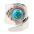 Sterling silver wrap ring, 'Mermaid Scales' - Composite Turquoise and Sterling Silver Wrap Ring