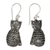 Sterling silver dangle earrings, 'Balinese Cat' - Sterling Silver Dangle Feline Earrings thumbail