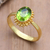 Peridot cocktail ring, 'Spring Brilliance' - Oval Peridot Cocktail Ring in 18K Gold Plating (image 2b) thumbail