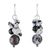 Quartz and onyx dangle earrings, 'Lovely Blend in Black' - Quartz and Onyx Dangle Earrings from Thailand thumbail