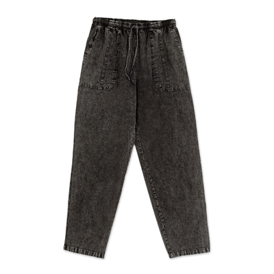Pantalones de algodón para hombre - Pantalón de Hombre 100% Algodón Tejido y Teñido en Negro de Perú