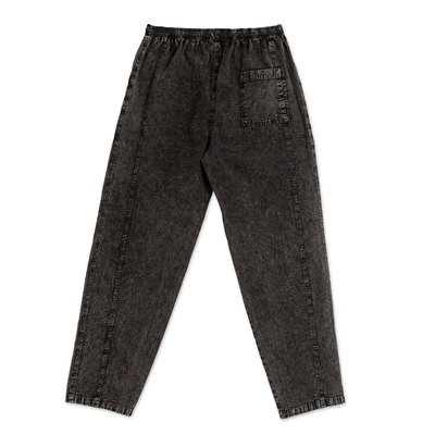 Pantalones de algodón para hombre - Pantalón de Hombre 100% Algodón Tejido y Teñido en Negro de Perú