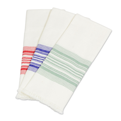 Cotton dishtowels, 'Fiesta' (set of 3) - Multicolour 100% Cotton Dishtowels (Set of 3)