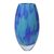 Handblown art glass vase, 'Colors of the Sky' - Unique Murano Inspired Glass Vase In Shades of Blue