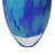 Handblown art glass vase, 'Colors of the Sky' - Unique Murano Inspired Glass Vase In Shades of Blue