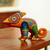 Wood alebrije sculpture, 'Ocotlan Chameleon - Hand-Painted Alebrije Chameleon