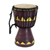 Wood mini djembe drum, 'African Aubergine' - Authentic African Mini Djembe Drum Crafted by Hand