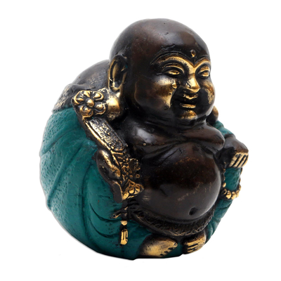 Bronze sculpture, 'Welcoming Buddha' - Bronze Sculpture of Sitting Buddha from Indonesia