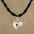 Silver pendant necklace, 'Hole in My Heart' - Karen Silver Heart Pendant Necklace from Thailand