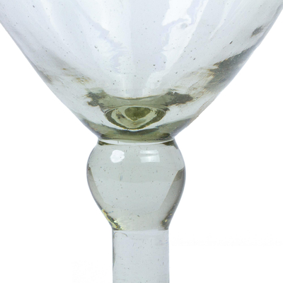 Wine goblets, 'Acapulco' (set of 5) - Handblown Glass Recycled Wine Glasses (Set of 5)