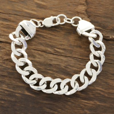 Mens sterling silver chain bracelet, Appealing Links