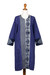 Cotton ikat duster, 'Misty Rain' - Long Blue Cotton Ikat Duster
