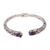 Amethyst cuff bracelet, 'Hint of Twilight' - Amethyst and Sterling Silver Floral Motif Cuff Bracelet thumbail
