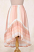 Embroidered cotton high-low skirt, 'Horizon in Peach' - Embroidered Cotton High-Low Skirt from India