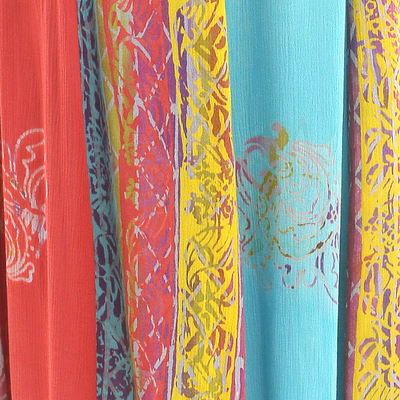 Falda larga batik de rayón - Falda larga batik de rayón hecha a mano