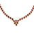Gold vermeil garnet link necklace, 'Cherry Garland' - Gold Vermeil Garnet Link Necklace Handcrafted in India thumbail