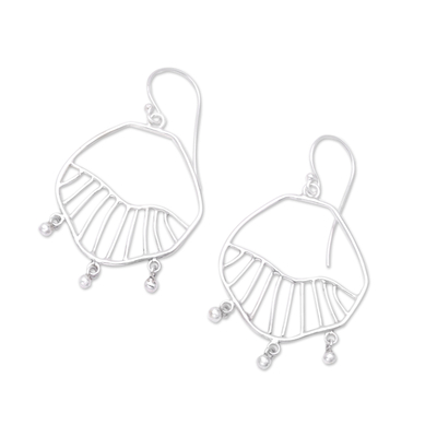 Sterling silver dangle earrings, 'A Path to You' - Balinese Sterling Silver Dangle Earrings with Beads