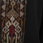 100% alpaca coat, 'Aymara Baroque' - Long Open Front Alpaca Jacket