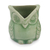 Celadon ceramic holder, 'Happy Green Owl' - Handcrafted Green Thai Celadon Bird Theme Pot