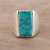 Men's reconstituted turquoise ring, 'Classy Man' - 925 Sterling Silver and Reconstituted Turquoise Men's Ring (image 2b) thumbail